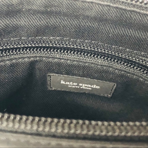 KATE SPADE New York Black Nylon Shoulder Bag Silver Hardware Zip Top Women’s Ha - Picture 8 of 12
